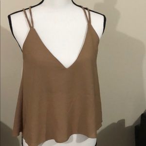 Tan flowy top